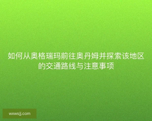 如何从奥格瑞玛前往奥丹姆并探索该地区的交通路线与注意事项