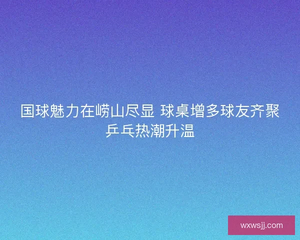 国球魅力在崂山尽显 球桌增多球友齐聚乒乓热潮升温