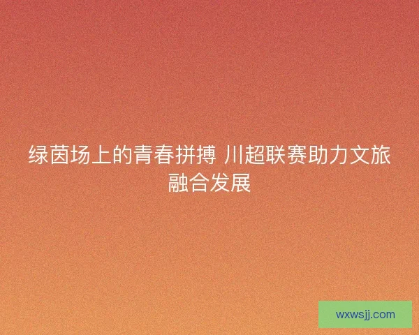 绿茵场上的青春拼搏 川超联赛助力文旅融合发展